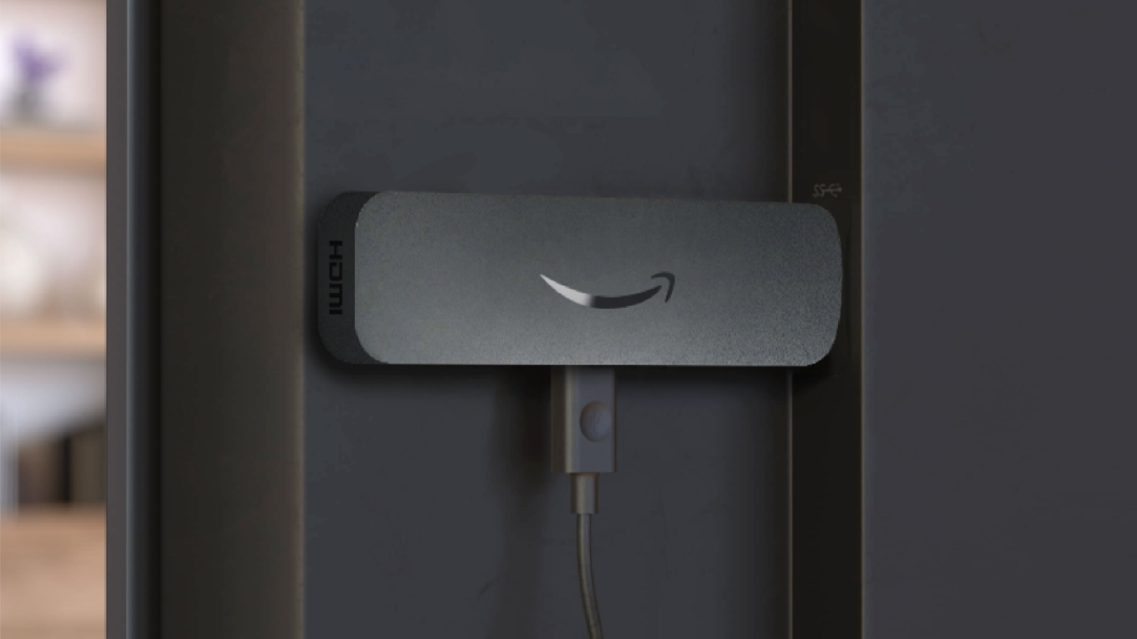 Image of an Amazon Signage Stick connected to a screen