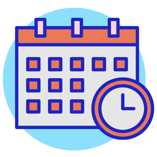 A calendar icon to simplify class schedules with the use of digital signage.