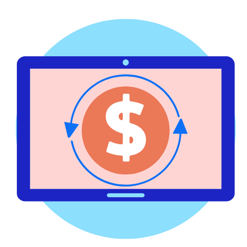 Digital screen with a dollar sign to represent how you can monetise your displays with the Retail Media Network