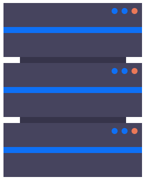 Icon of a server stack to represent hosting