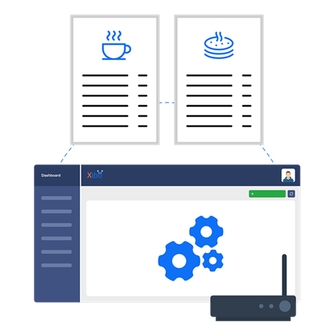 Image of two people sitting in front of a digital display with a graph in the background to represent display criteria