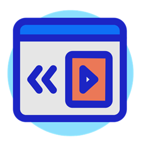 Icon of a play button to represent a software player