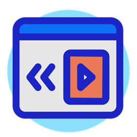Icon of a play button to represent a software player