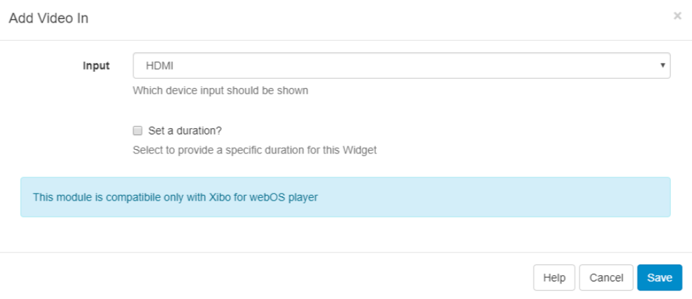 Add webOS Video In