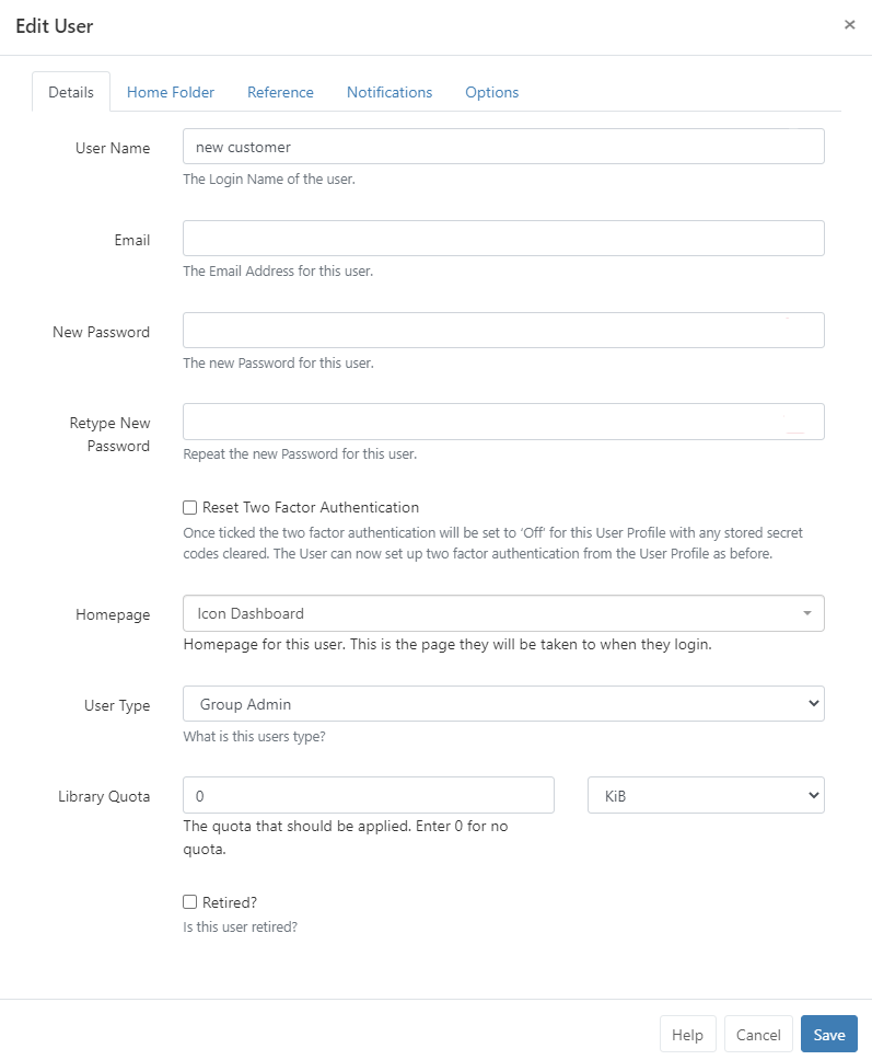 Users Edit Form